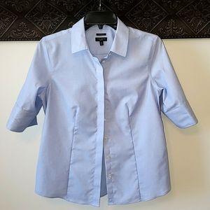 Talbots light blue wrinkle resistant 3/4 sleeve shirt.  Size 8P